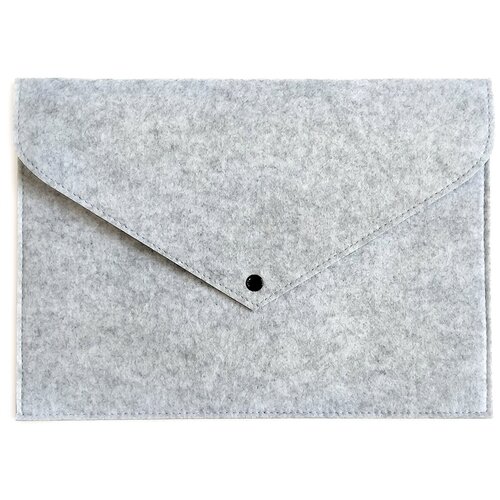 Фетровая папка-конверт для документов и бумаг, 34х24см (Серая)