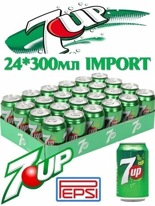 7UP, Севен АП, 24шт*300мл, напиток газированный - фотография № 1