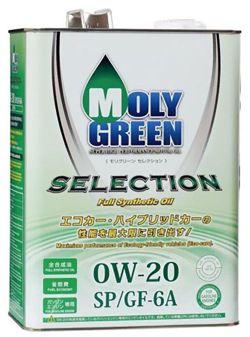 Синтетическое моторное масло MolyGreen Selection 0W-20, 4 л