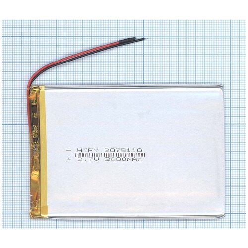 фото Аккумулятор li-pol (батарея) 3*75*110мм 2pin 3.7v/3600mah oem