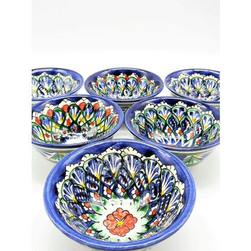 Риштанская керамика / Коса набор для чая 6 шт Мехроб