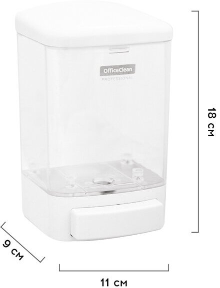 Дозатор для жидкого мыла механический белый на 1 литр / Диспенсер для мыла наливной OfficeClean Professiona для ванной и кухни