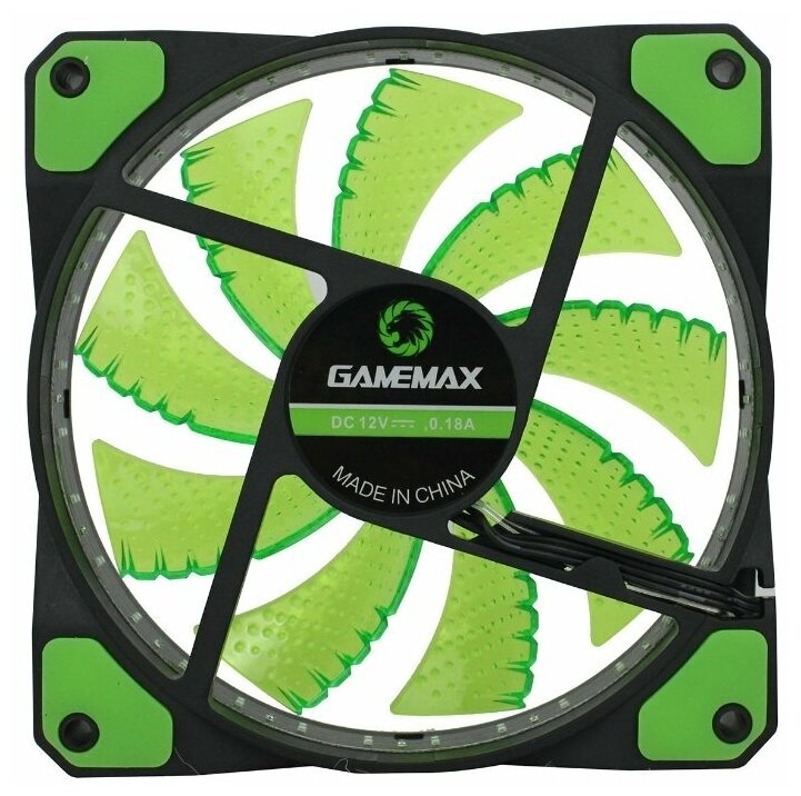 Система охлаждения для корпуса GameMax Galeforce 32 x Green LED, черный/зеленый - фото №9