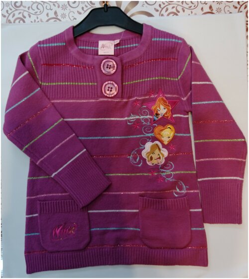 Пуловер Sun City, удлиненный, размер 8А, розовый