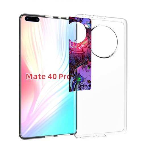 Чехол MyPads голова робота мультик для Huawei Mate 40 Pro (NOH-NX9) задняя-панель-накладка-бампер