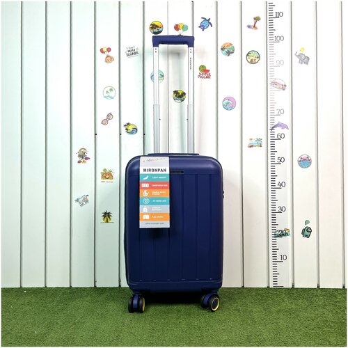 фото Чемодан mironpan, 11197, полипропилен, ручная кладь, синий