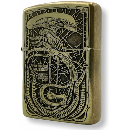 Зажигалка бензиновая Zippo Armor с гравировкой Alien