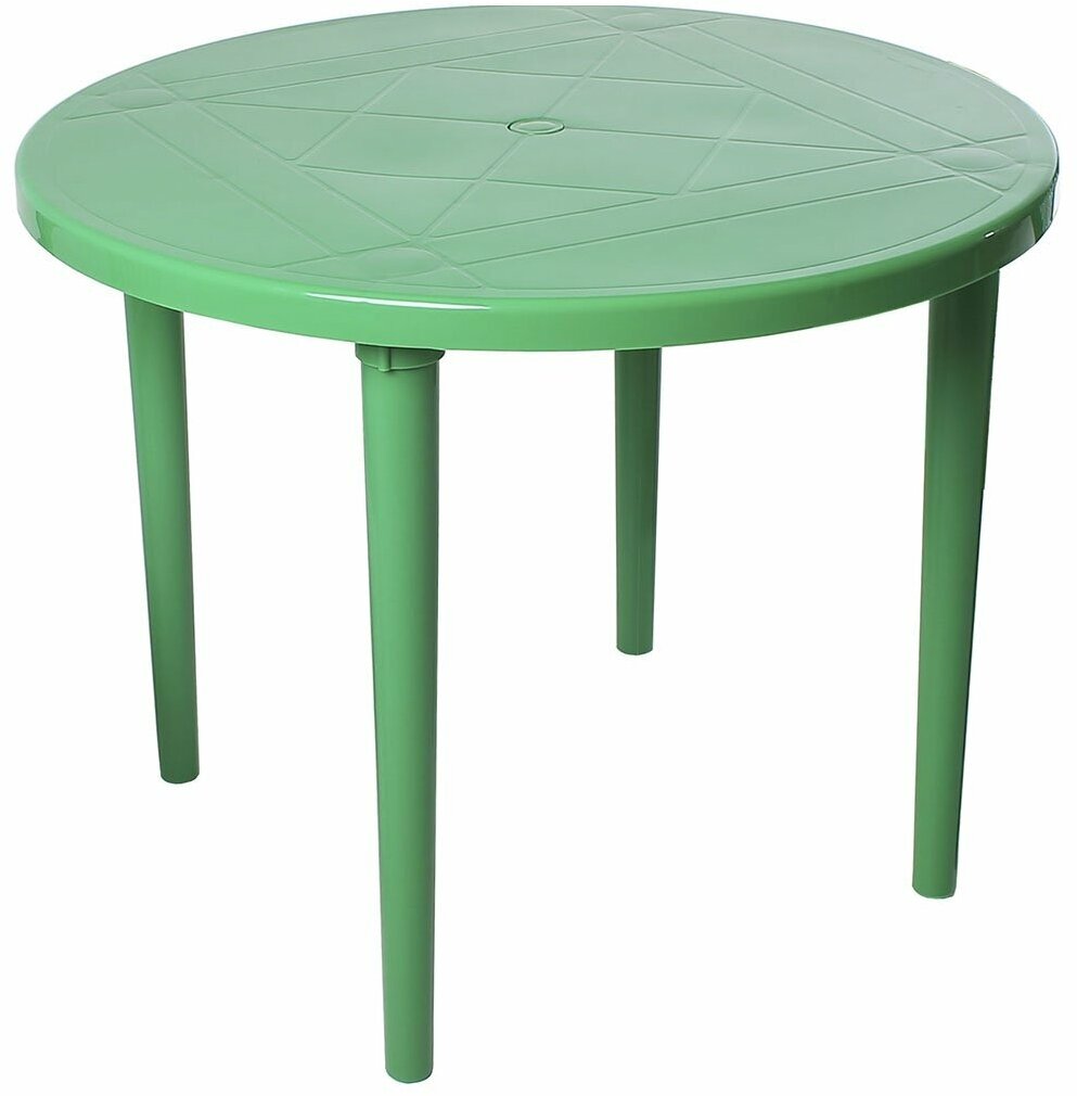 Стол пластиковый круглый Стандарт Пластик d 90 см зеленый