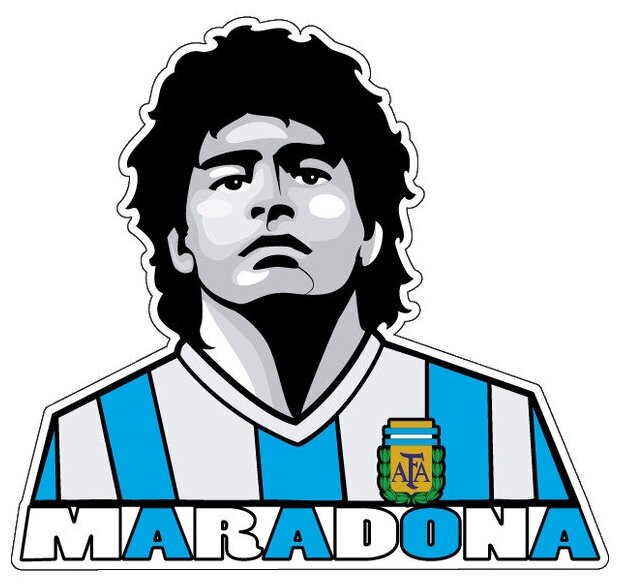 Наклейка Maradona, 15х14 см