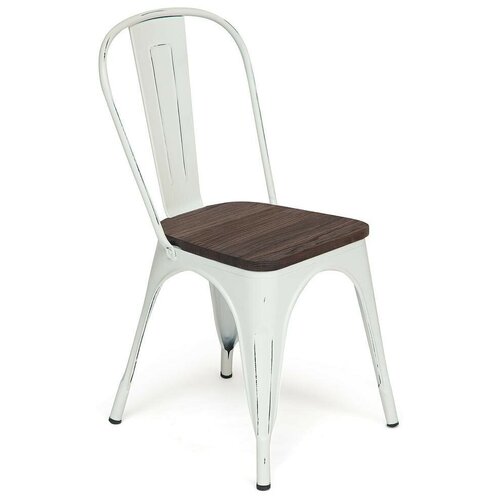 Стул Secret De Maison VIP Loft Chair (mod. 011) металл/сиденье: дерево береза, 36*36*85см, butter white vintage 1 шт в упаковке, TetChair, белый  - Купить