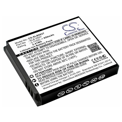 Аккумуляторная батарея CameronSino CS-SLB0937 для фотоаппарата Samsung Digimax i8, L730, L830, NV4, NV33, PL10 (SLB-0937) 650mAh