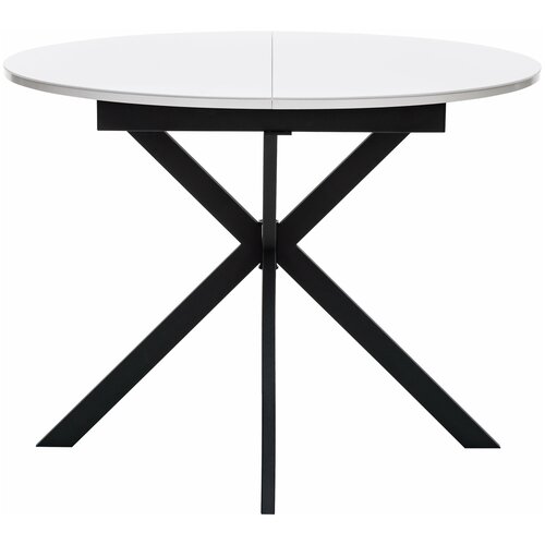 Стол раздвижной Leset Капри со стеклом, стекло Белое, ноги Черные