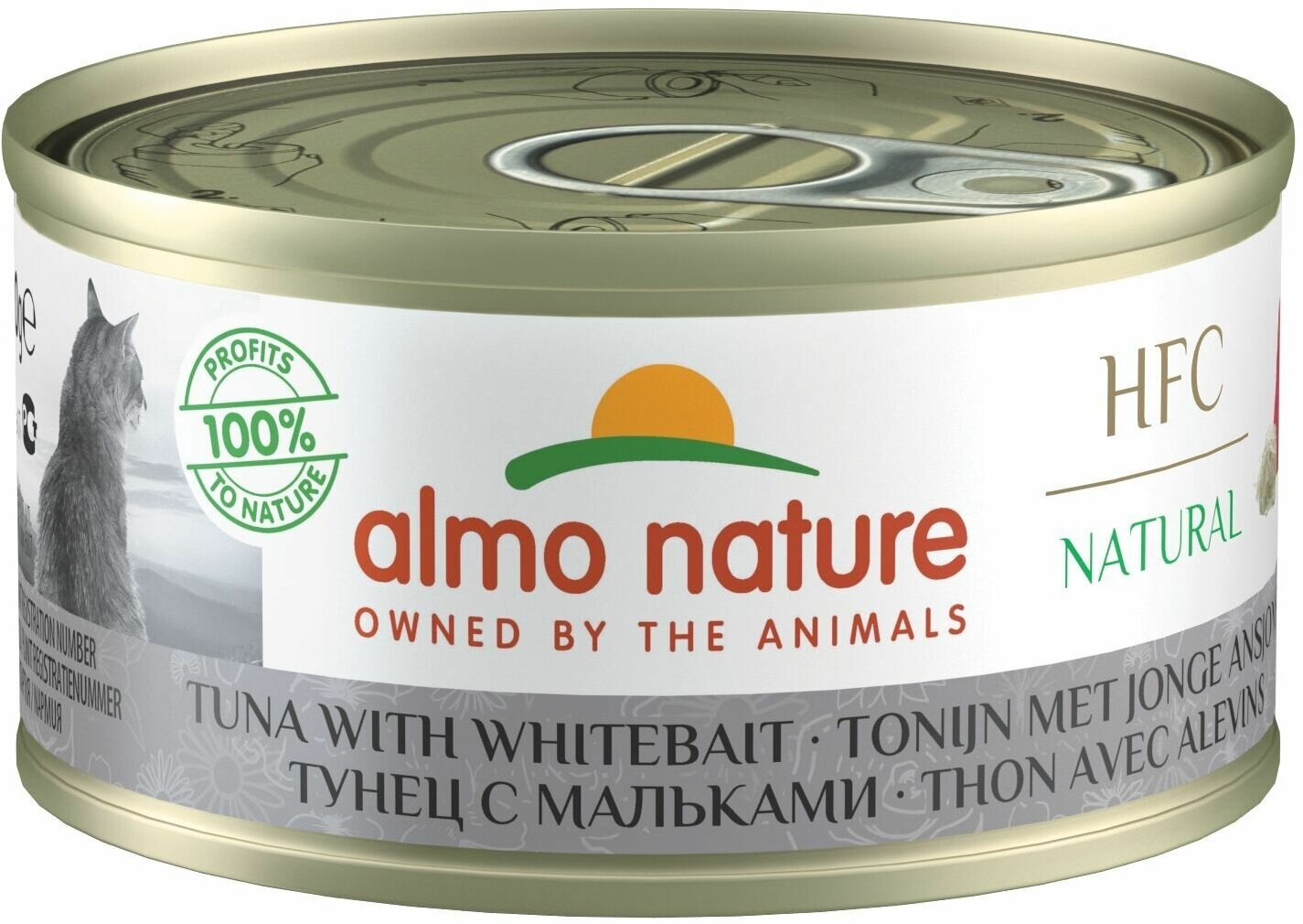 Almo Nature Консервы для Кошек с Тунцом и Мальками (HFC Adult Cat Tuna&White Bait) 0,07 кг