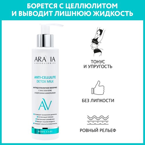 антицеллюлитное молочко с маслом кофе и морскими минералами anti cellulite detox milk ARAVIA молочко Laboratories Anti-Cellulite Detox Milk