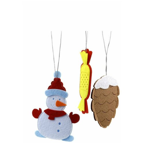 Набор для сюжетно-ролевых игр Новогодние игрушки 6, шишка, снеговик, конфета