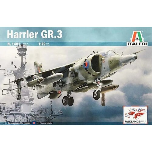 63887re набор штурмовик bae harrier gr 7 ITALERI Сборная модель самолёт HARRIER GR.3 FALKLANDS WAR 1:72 (1401)