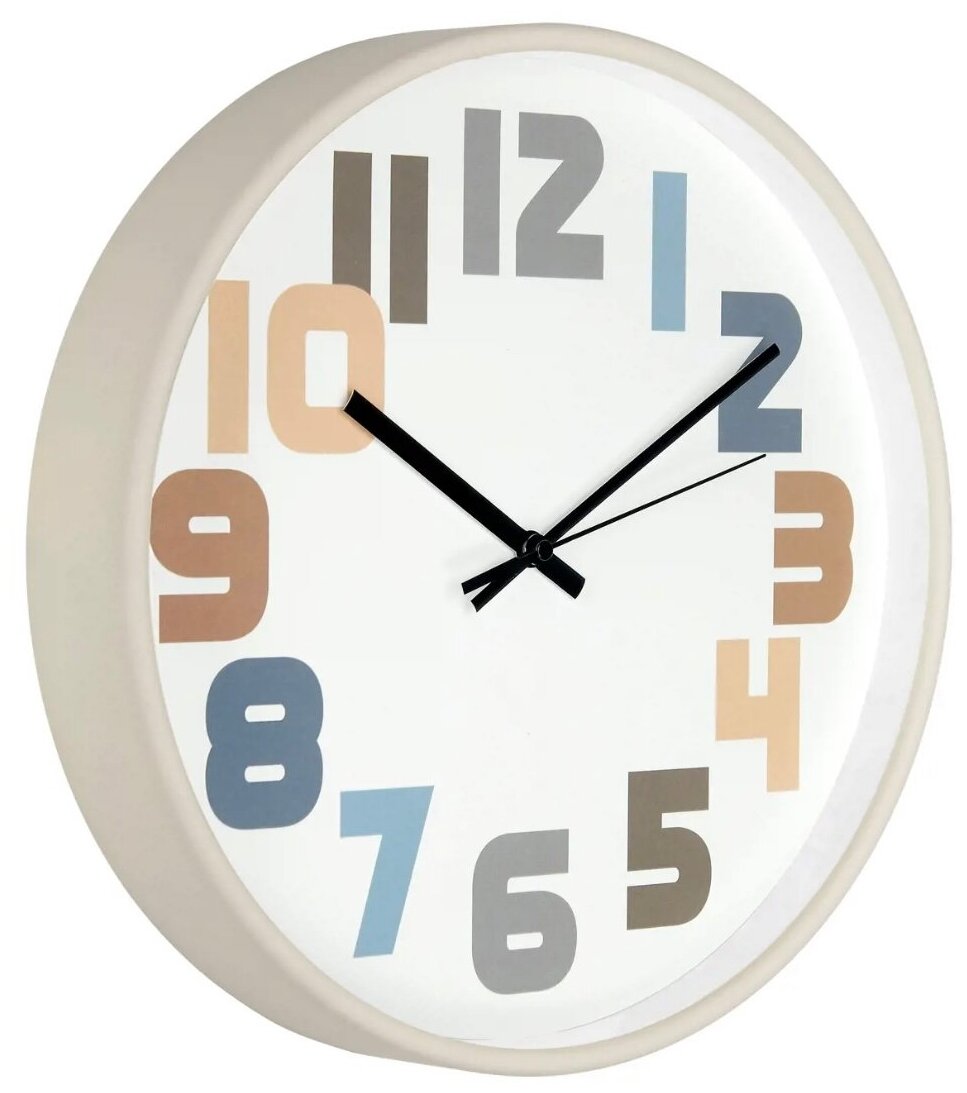 фото Часы настенные Цифры ⌀30 см цвет белый