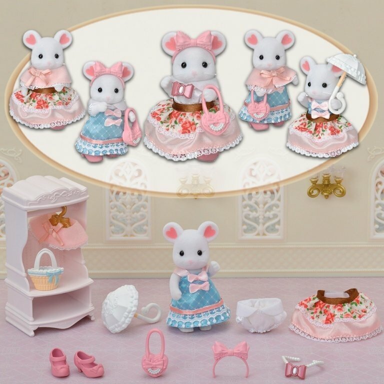 Sylvanian Families TOWN Series Набор "Зефирная мышка модница и ее гардероб" 5540