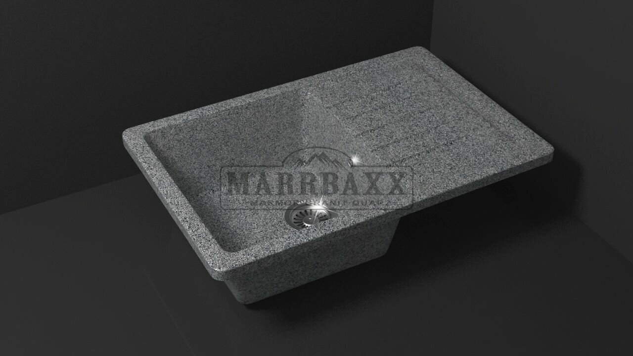 Мойка для кухни MARRBAXX КК 16/Q8,740x490x210 темно-серая без сифона - фотография № 1