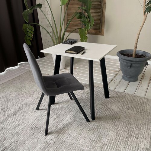 Изображение товара Письменный стол лофт Ник 70*60 см. Столешница 22 мм Черные ножки. Компьютерный Офисный Рабочий