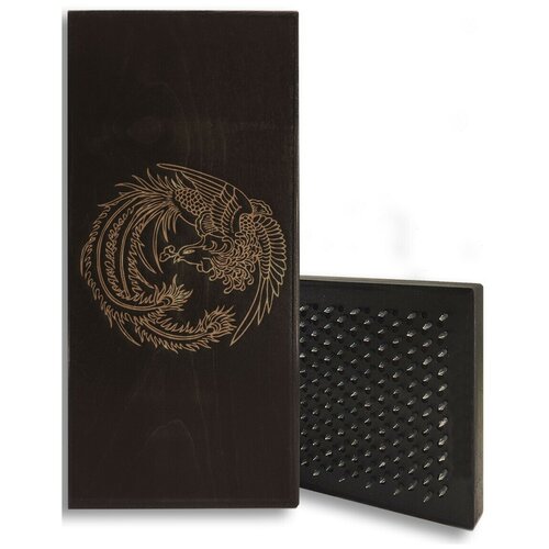 фото Доска садху для йоги с динамическими гвоздями феникс - 6 шаг 10мм woodart