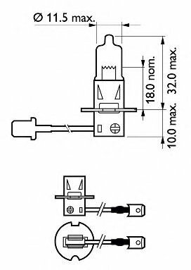 Лампа галогенная Philips H3 12V 55W PK22s