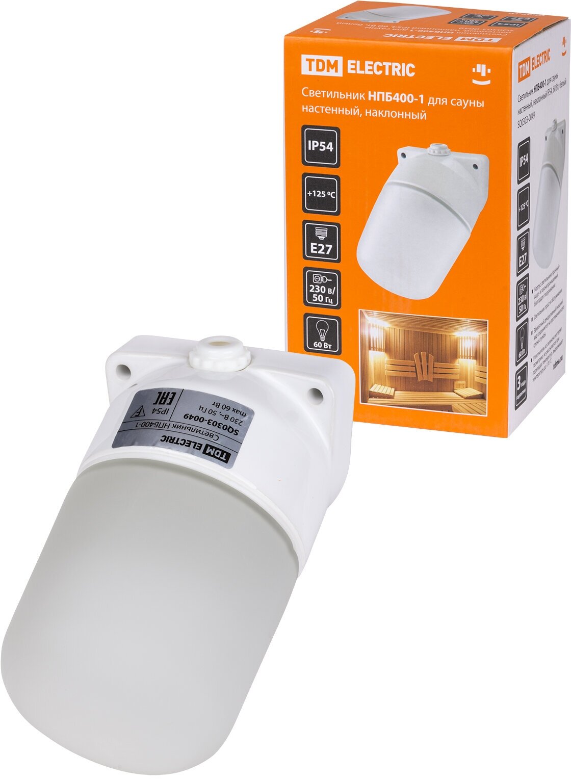 Потолочный светильник TDM ELECTRIC НПБ400-1, E27, 60 Вт, кол-во ламп: 1 шт, цвет арматуры: белый, цвет плафона: белый