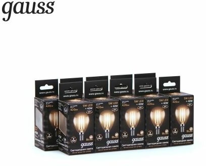 Лампа светодиодная gauss 105801105, E14, G45, 5 Вт, 2700 К - фотография № 10