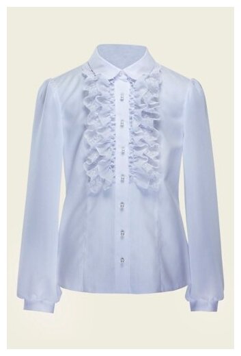 Школьная блуза андис, прилегающий силуэт, на пуговицах, размер 122, белый