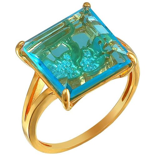 фото Эстет кольцо с алпанитом и фианитами из серебра с позолотой с16к253275п, размер 16