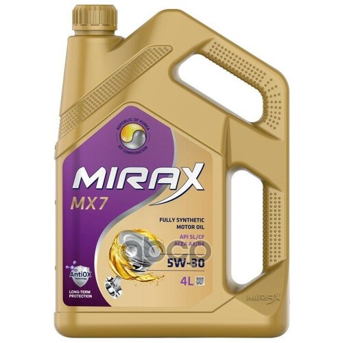 Моторное масло MIRAX MX7 5W-30 API SL/CF ACEA A3/B4 4 л 607027