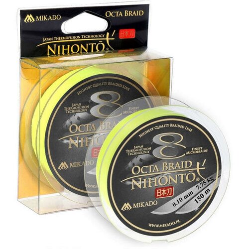 Плетеный шнур Mikado NIHONTO OCTA BRAID 0,23 fluo (150 м) - 20.80 кг. mikado шнур nihonto octa braid 0 28 fluo 150м 27 40кг