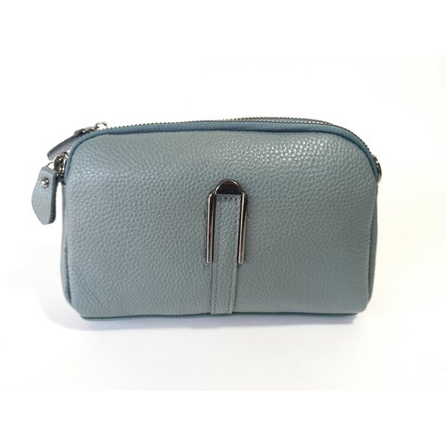 Сумка  повседневная, натуральная кожа, внутренний карман, регулируемый ремень, бирюзовый