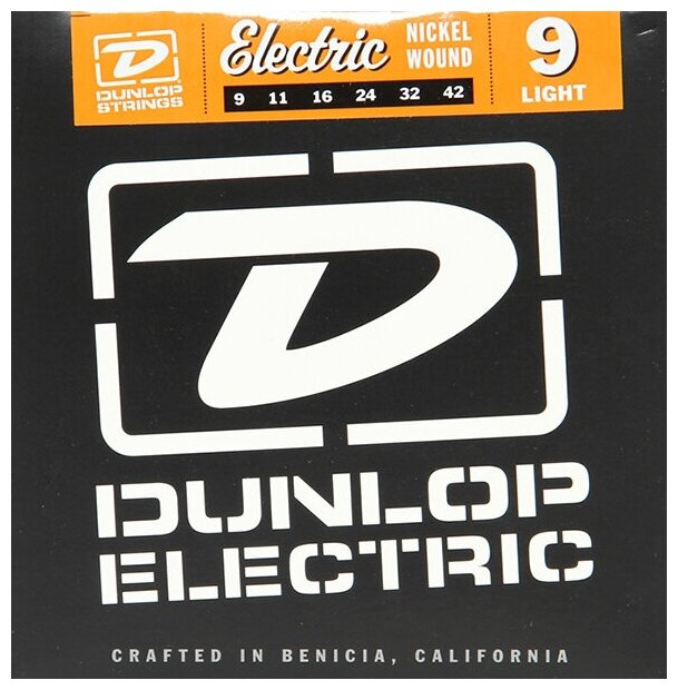 Струны для электрогитары, никелированные, Light, 9-42, Dunlop DEN0942