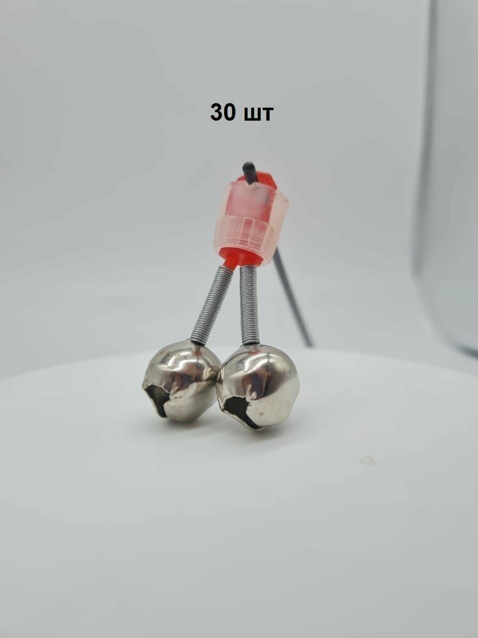 фото Сигнализатор поклёвки рыболовный Бубенчик с винтовым зажимом 30 шт.(красный)