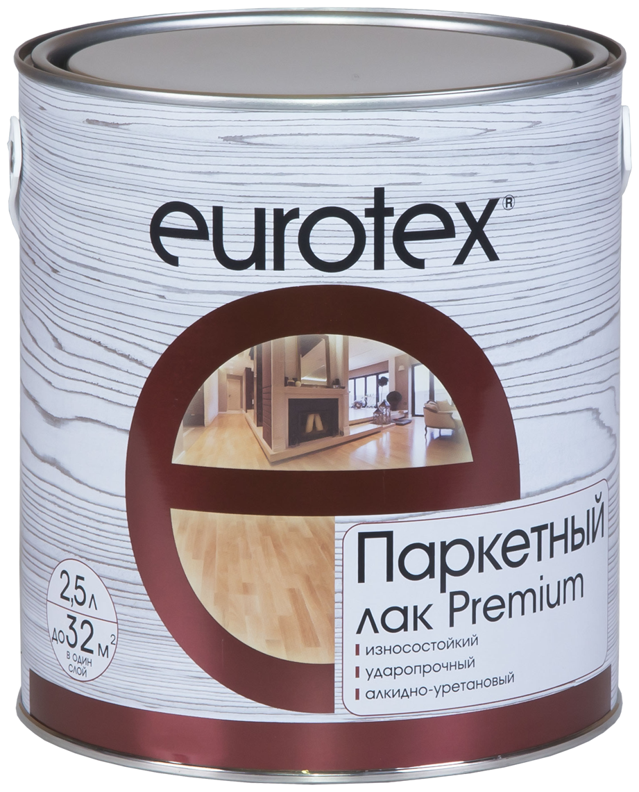 Паркетный лак EUROTEX Premium (полуматовый / 2.5л.)