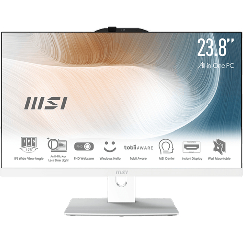 MSI Modern AM242P 12M-216RU (MS-AE07) 23.8' FHD(1920x1080)/Intel Core i5-1240P/16GB/512GB SSD/Integrated/WiFi/BT/2.0MP/KB+MOUSE(WLS)/W11Pro/1Y/WHITE