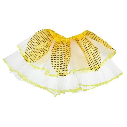 фото Карнавальная юбка "цветочек" 2-х слойная 4-6 лет, цвет жёлтый 3538157 сима-ленд