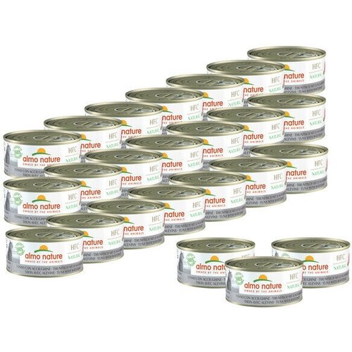 Almo Nature Консервы для Кошек с Тунцом и Сардинками (HFC Natural - Tuna with Whitebait) 0,15 кг х 24 шт. almo nature консервы для кошек тунец с курицей и ветчиной natural light meal tuna with chicken and ham 4шт х 50 гр 0 2 кг х 24 шт