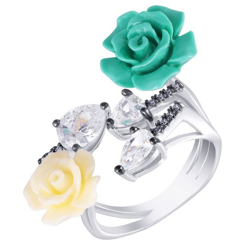 фото Element47 кольцо из серебра 925 пробы с фианитами и силиконом sr26926-y2-ko-ci-001-wg, размер 17.25