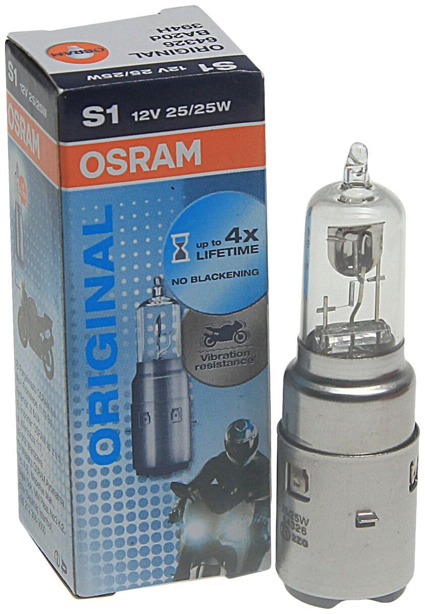 64326 OSRAM Лампа OSRAM галогеновая S1 BA20D 25W