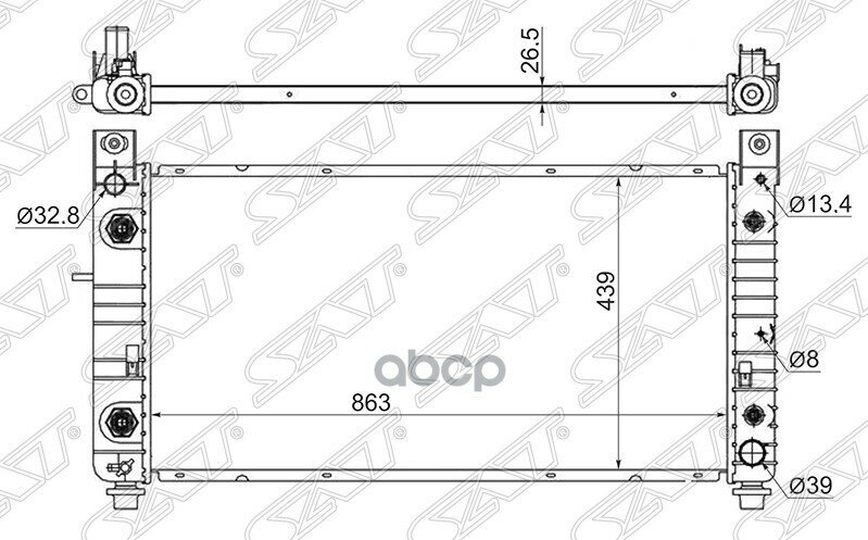 Радиатор Chevrolet Tahoe 06-14 / Cadillac Escalade 01-15 / Chevrolet Avalanche 03-06 / Suburban 00-0 Sat арт. CH0003-6.0