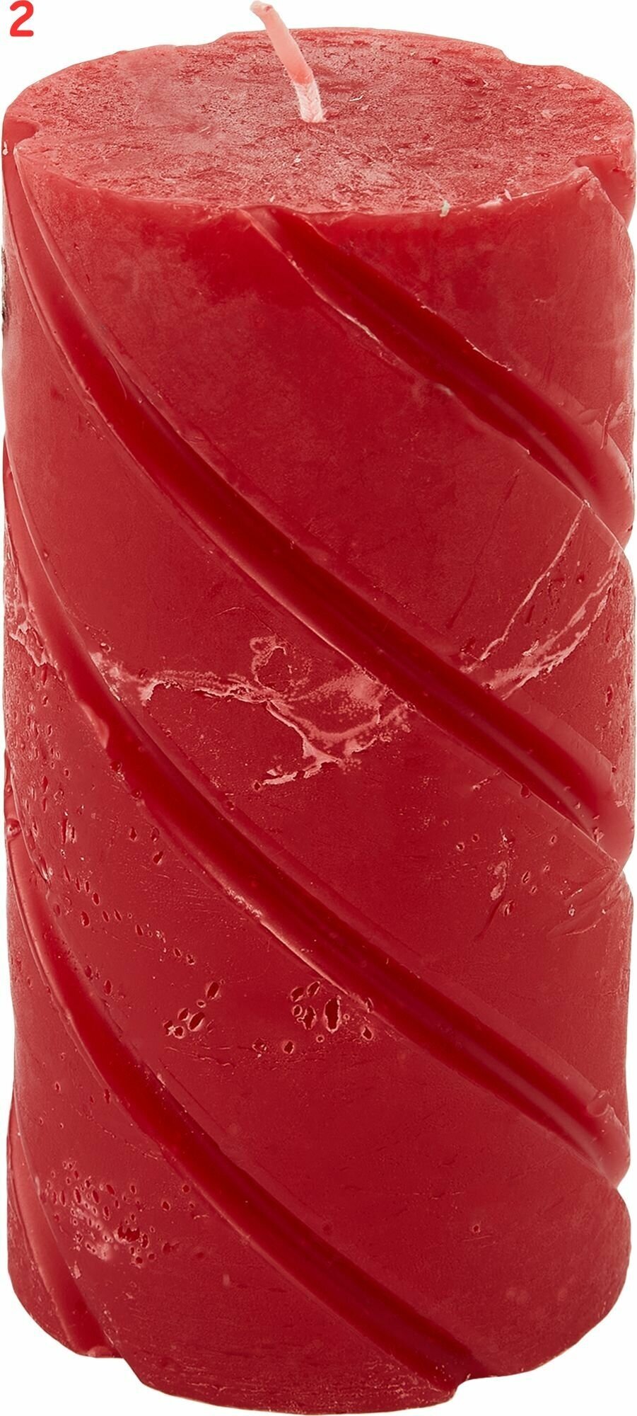 Свеча-столбик Рустик, цвет красный, 70х150 мм (2 шт.)