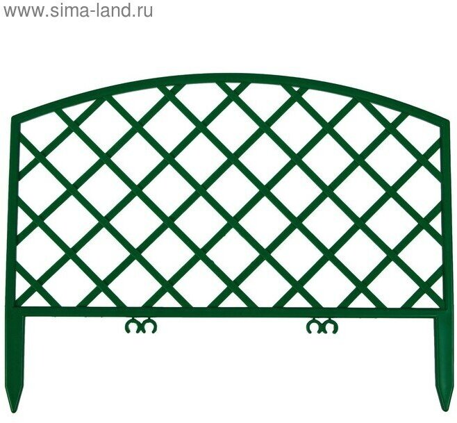 Ограждение декоративное, 35 × 220 см, 5 секций, пластик, зелёное, ROMANIKA, Greengo