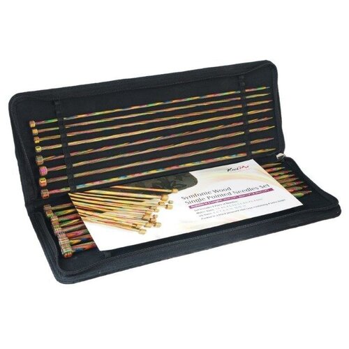 фото Набор прямых спиц "symfonie", 35 см, дерево, 8 видов спиц knit pro