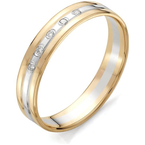 фото Алькор кольцо с бриллиантами из красного золота 12377-100, размер 19.5