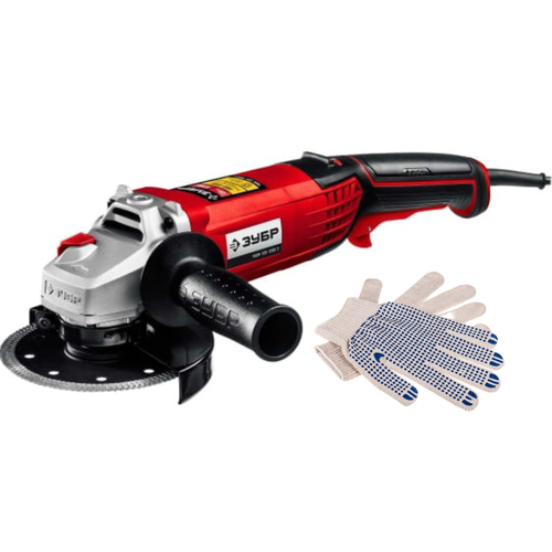 Угловая шлифовальная машина ЗУБР 125 мм УШМ-125-1205 Э рабочие перчатки с ПВХ 725700₽