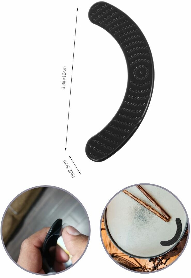 Силиконовые демпферы для барабанов, черные, форма бумеранг, 2 шт, самоклеящиеся — фото 1