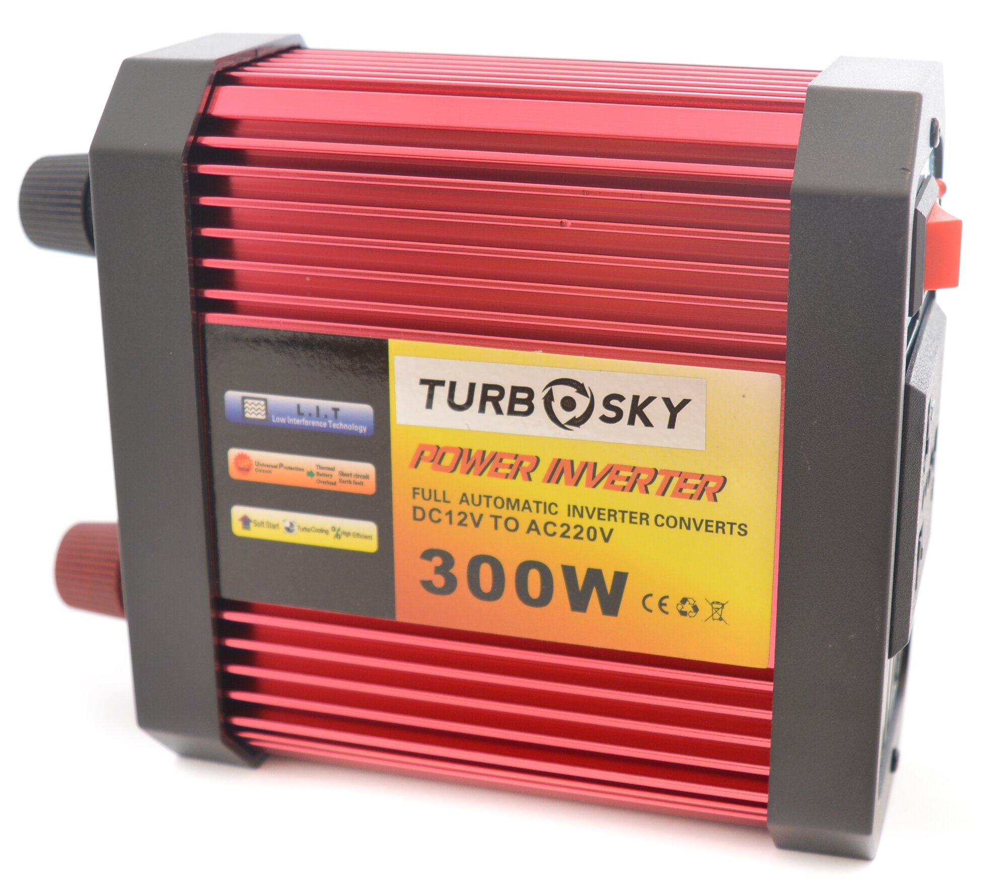 Инвертор Turbosky PI-300, Инвертор автомобильный 12 220 IN-300W, сеть 220В - там, где нужно / Преобразователь напряжения 12 в 220 Turbosky PI-300 с защитой от перегрузки и перегрева / Инвертор напряжения автомобильный 300Вт с Евророзеткой и USB, модифицир