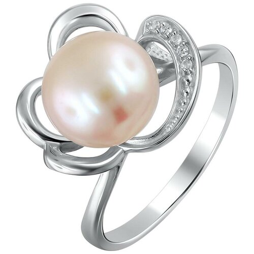 фото Эстет кольцо с жемчугом и фианитами из серебра л8к3518569, размер 16.5